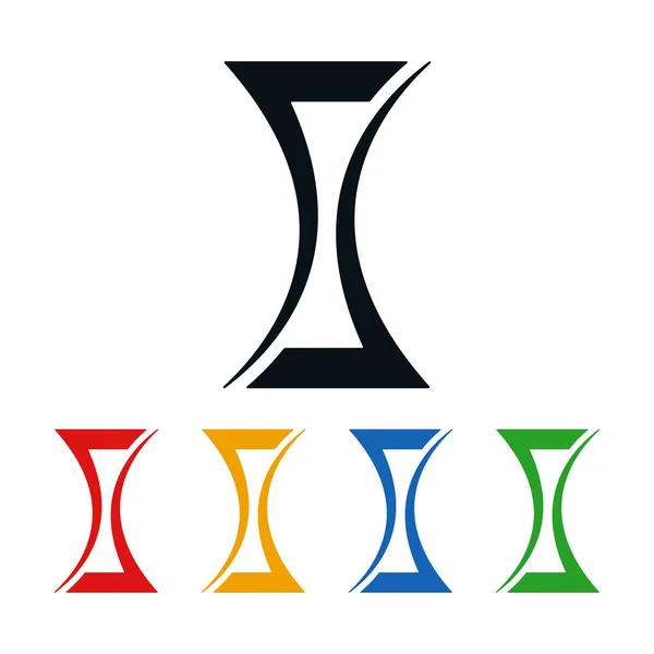 Ödül heykelciği beyaz zemin üzerine kum saati şeklinde. Soyut logo tasarımı.