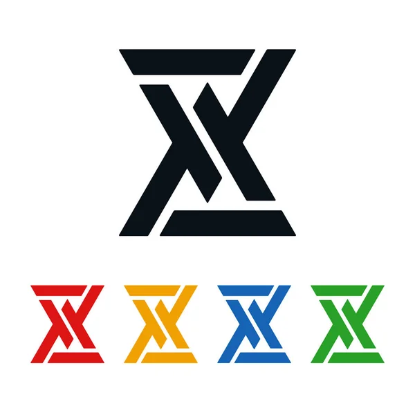 Triángulos Entrelazados Forma Reloj Arena Fondo Blanco Diseño Logotipo Abstracto — Vector de stock