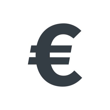 Beyaz arka planda basit bir euro sembolü. Para birimi simgesi tasarımı.