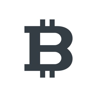 Beyaz arkaplanda basit bir bitcoin sembolü. Para birimi simgesi tasarımı.