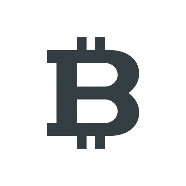Símbolo Simple Bitcoin Sobre Fondo Blanco Diseño Icono Moneda — Vector de stock
