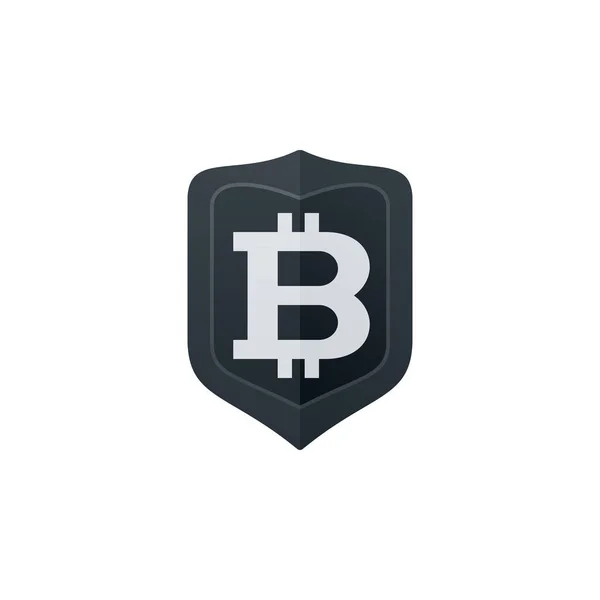 Insignia Bitcoin Sobre Fondo Blanco Diseño Icono Moneda — Vector de stock