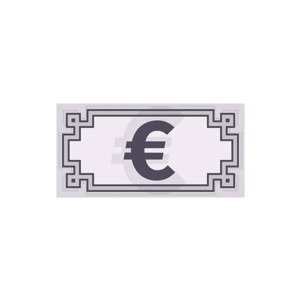 Euro Bank Ticket White Background Diseño Iconos Monetarios — Vector de stock