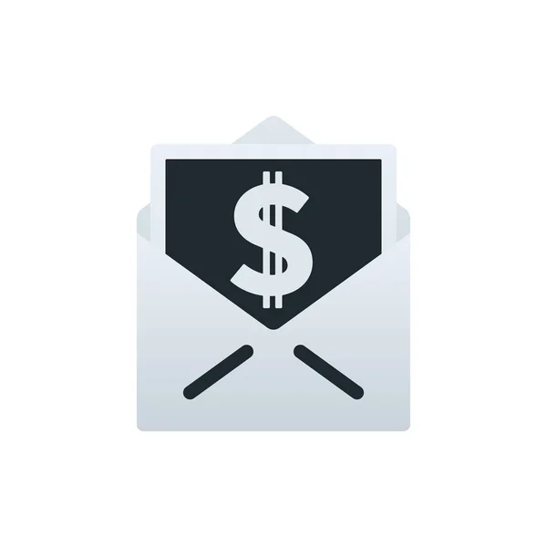 卡片与美元标志在白色信封在白色背景 财务概念设计 — 图库矢量图片