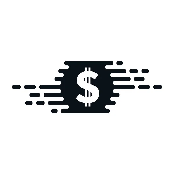 Snabb Valuta Utbyte Ikonen Med Dollartecken Vit Bakgrund Finansiella Konceptdesign — Stock vektor