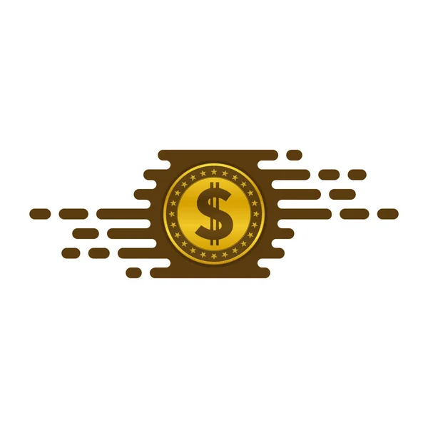 Snabb Valuta Utbyte Ikonen Med Dollar Mynt Vit Bakgrund Finansiella — Stock vektor