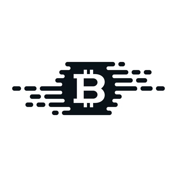 Moneda Rápido Intercambio Icono Con Bitcoin Fondo Blanco Diseño Concepto — Vector de stock