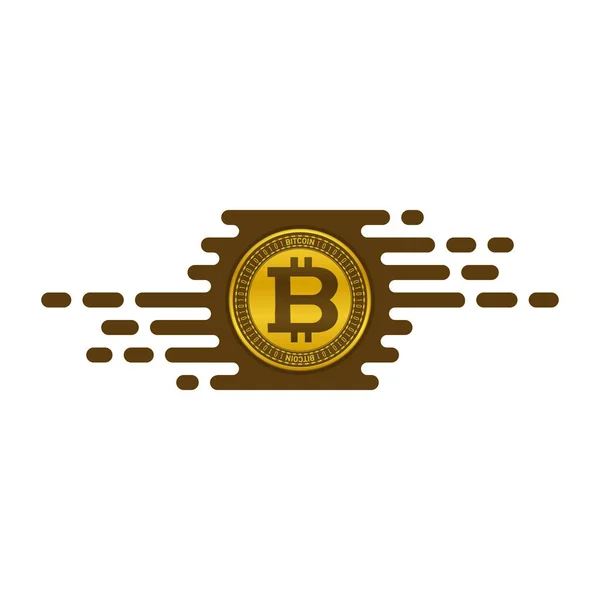 Moneda Rápido Intercambio Icono Con Bitcoin Fondo Blanco Diseño Concepto — Vector de stock