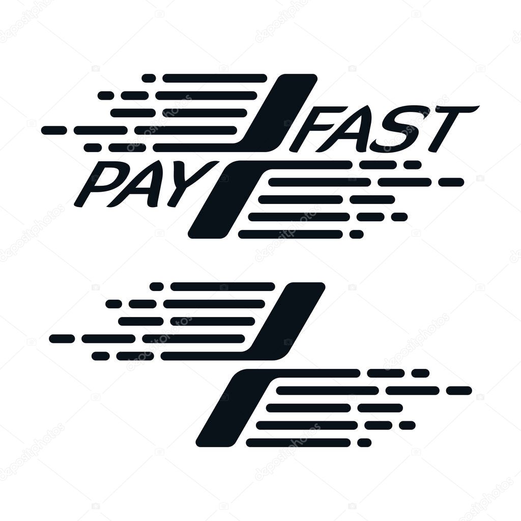 Fast payment icon on white background. Financial concept design.