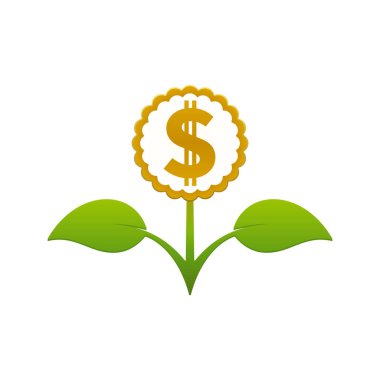Dolar işareti olan yeşil yapraklı çiçek