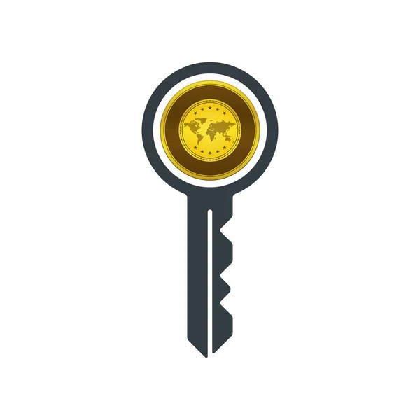 钥匙形式的金币 — 图库矢量图片
