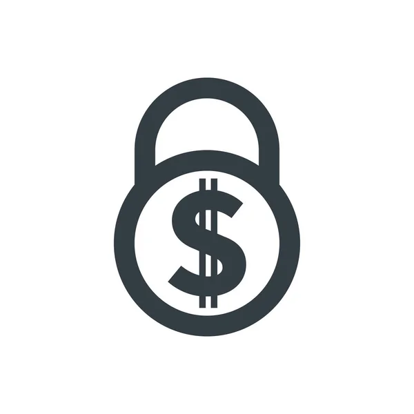 金融安全图标、挂锁和美元符号 — 图库矢量图片