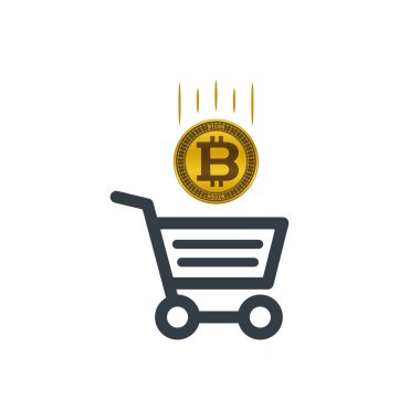 Alışveriş sepeti simgesini bitcoin ile