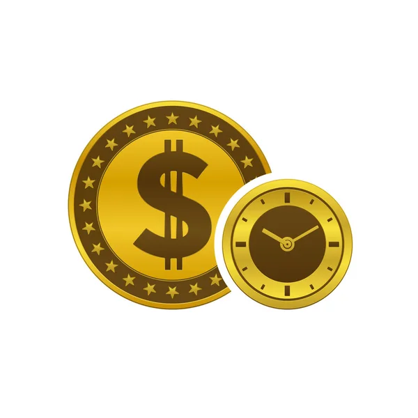 Icono de tiempo y dinero — Vector de stock