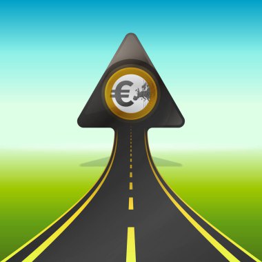 Göğe yükselen euro para ile ok