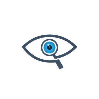 Mavi göz topuna sahip cam ve gözü Büyüteç