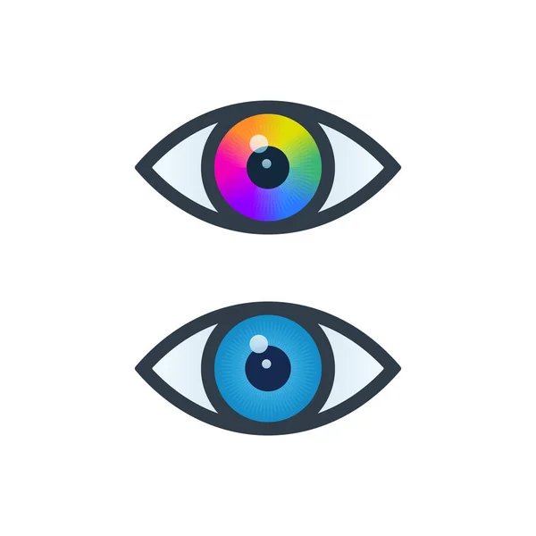 カラフルな眼球と目のアイコン — ストックベクタ