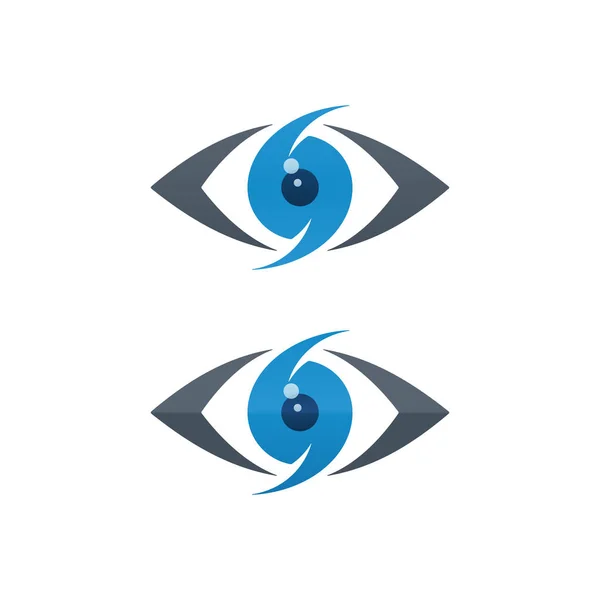 Ícones do olho dos desenhos animados com globo ocular azul — Vetor de Stock