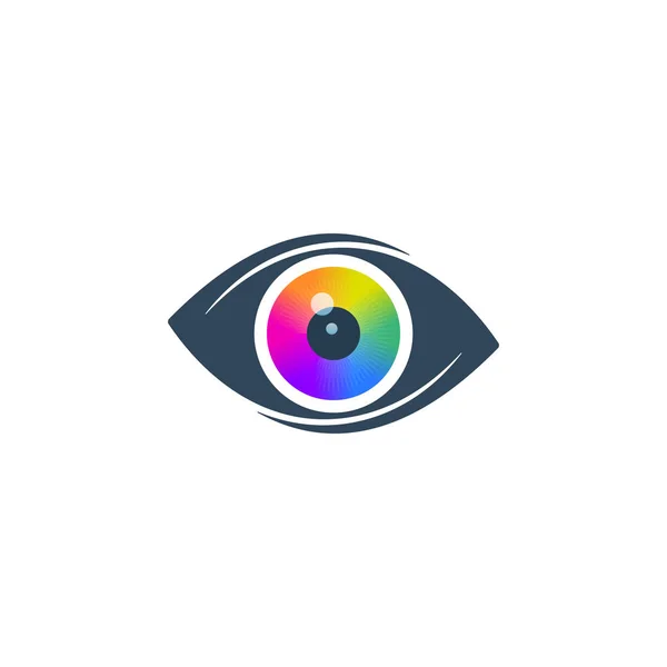 Abstract eye icon with colorful eyeball — Stock Vector