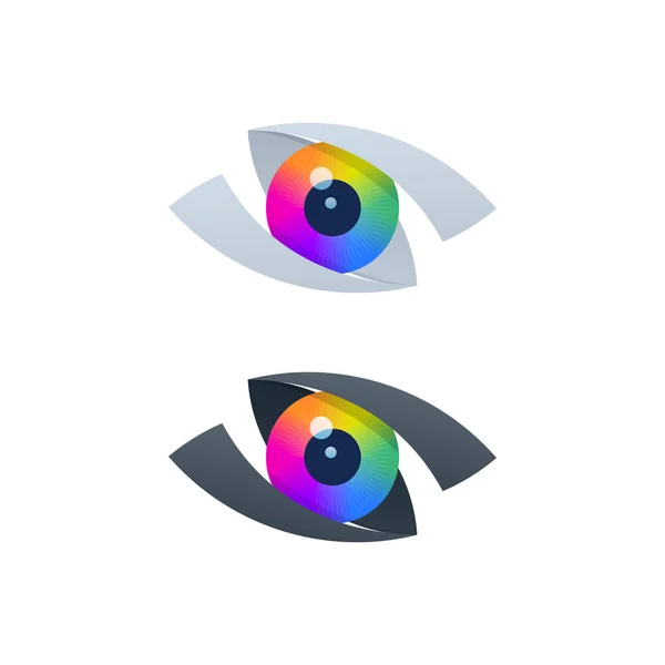 Abstract vision icons with colorful eyeball — vektorikuva