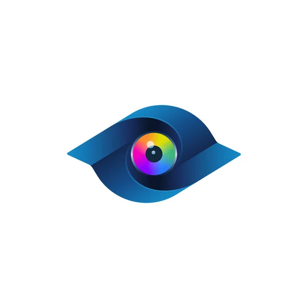 Ícone abstrato creativo dos media com globo ocular colorido —  Vetores de Stock
