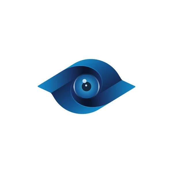 Творческий абстрактный медиа значок с голубыми глазное яблоко — стоковый вектор