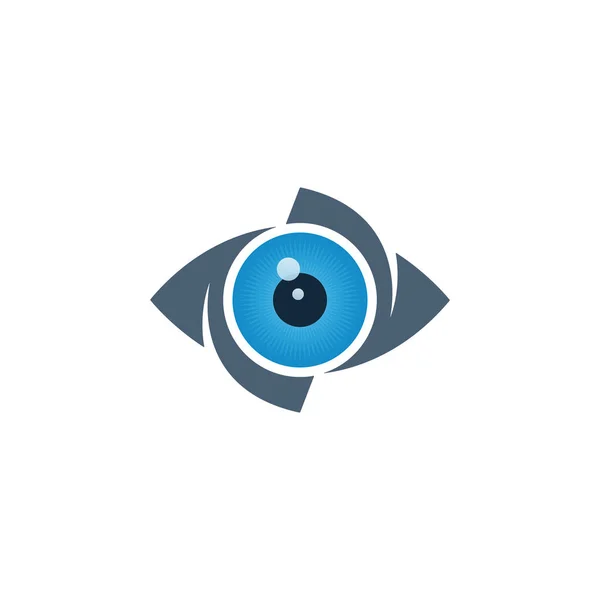 Blauw oog en visie creatief icoon — Stockvector