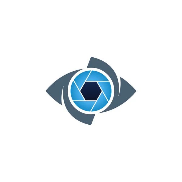 Niebieskie oko i ikona twórczego migawki — Wektor stockowy