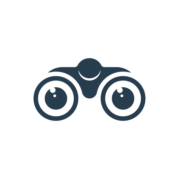 Binoculares y ojos icono — Vector de stock