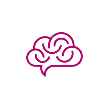 Brain and cloud shaped speech bubble