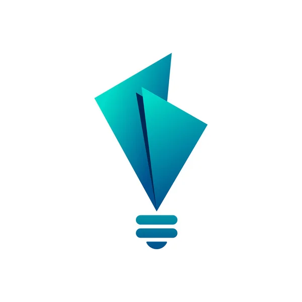 Ícone de lâmpada criativa com triângulos —  Vetores de Stock
