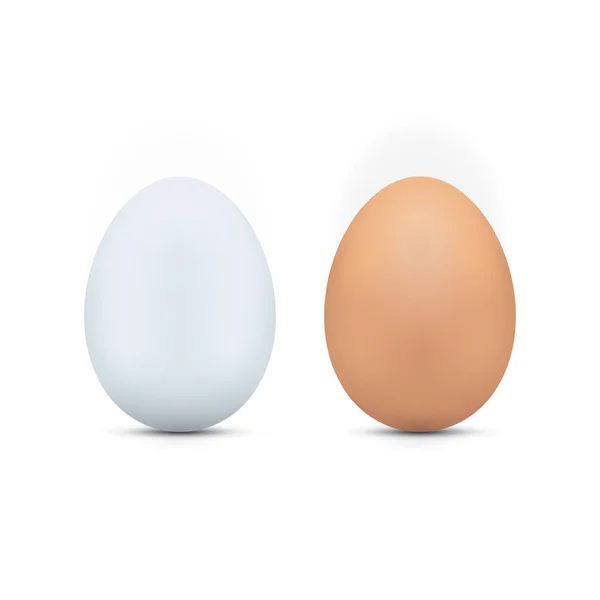White and brown eggs icon — Stock Vector