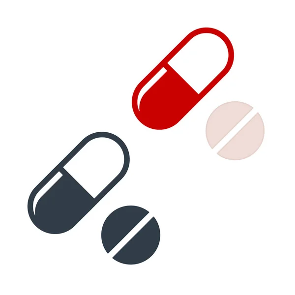 Pillole Icona piatta — Vettoriale Stock