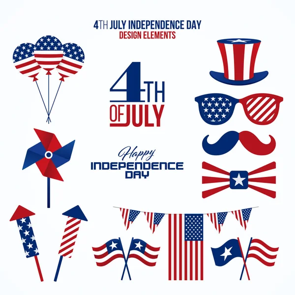 Fourth of July design elements — Stock Vector