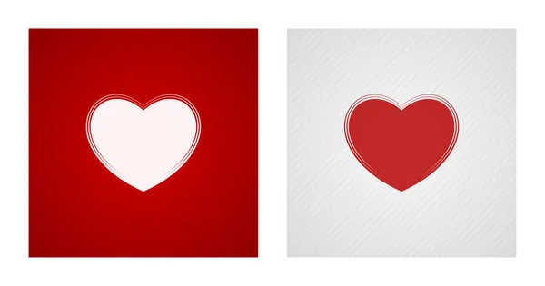 Heart sketches on red and white backgrounds — Stock Vector