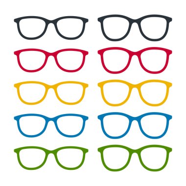 Gözlük simgesi seti