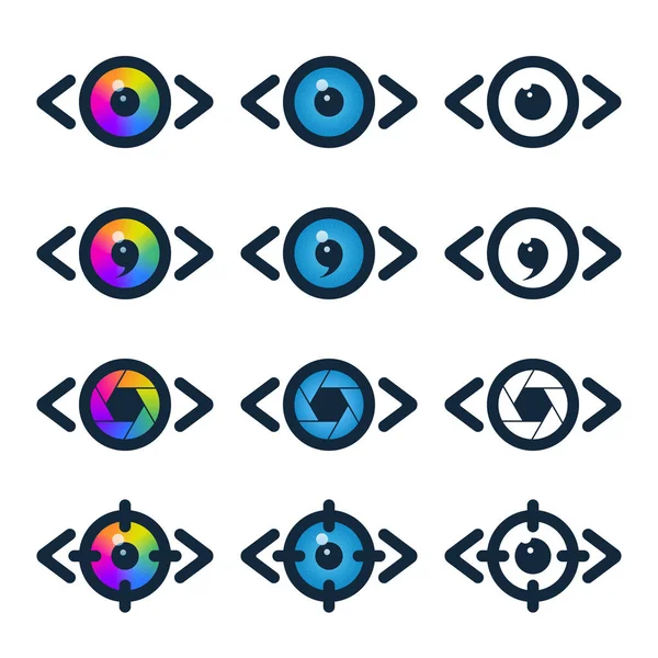 Iconos de visión y medios — Vector de stock