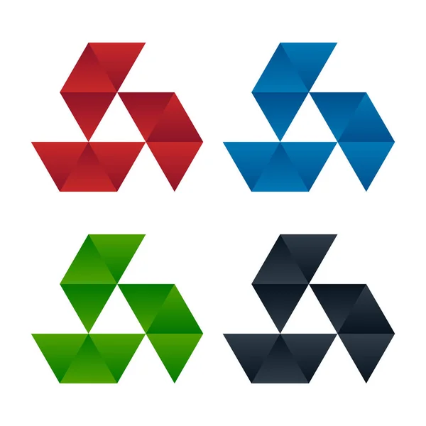 Ícones de visão com padrões de triângulo gradiente —  Vetores de Stock