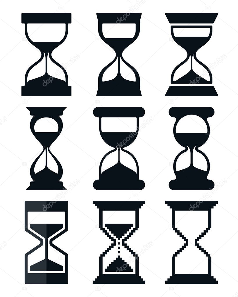 Hourglass icon set