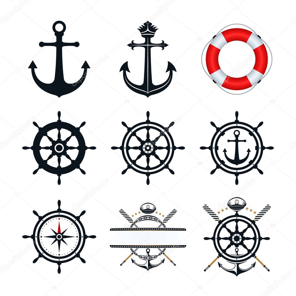 Nautical icon set