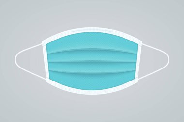 Beyaz arka planda yüz maskesi sembolü. Maske gerçekçi vektör simgesi.