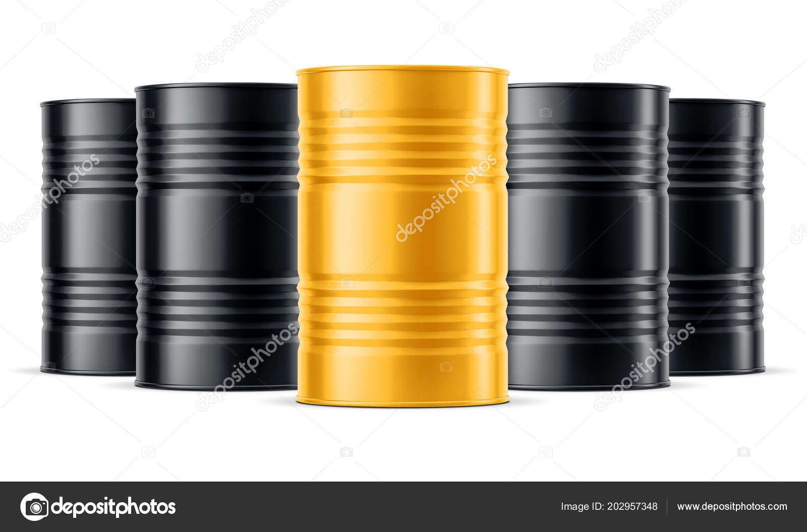 Download Black Oil Barrels Mockup One Golden White Background Stock Photo C Customdesigner 202957348 PSD Mockup Templates