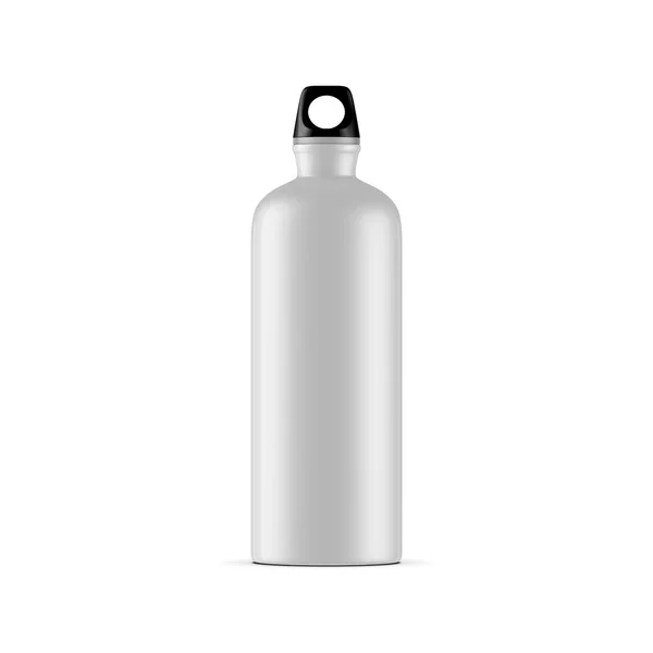 Alüminyum su spor bisiklet şişe beyaz arka plan üzerinde izole Mockup