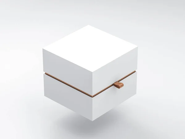 White Box Ambalaj Mockup Half Side View — Fotografie, imagine de stoc