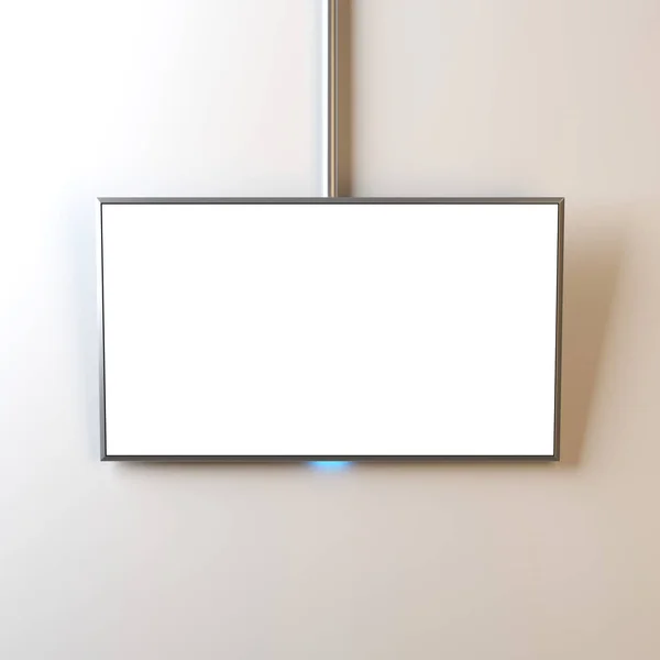 Flat Smart Mockup White Blank Screen Hanging Tube Realistic — Stock Photo, Image