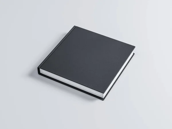 Preto Quadrado Livro Mockup Com Capa Texturizada — Fotografia de Stock