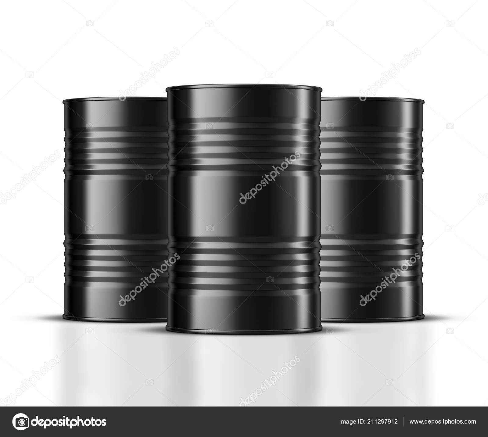 Download Pictures Oil Barrels Three Black Oil Barrels Mockup White Stock Photo C Customdesigner 211297912 PSD Mockup Templates