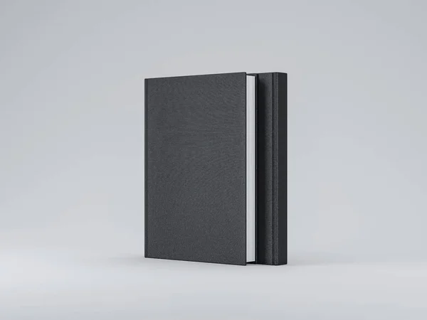 Dos Libros Negros Maqueta Con Cubierta Texturizada —  Fotos de Stock