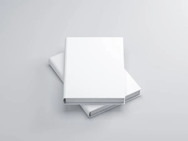 Dos Libros Blancos Mockup Con Tapa Blanco —  Fotos de Stock