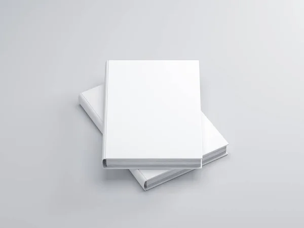 İki beyaz Mockup kitaplarla boş kapak
